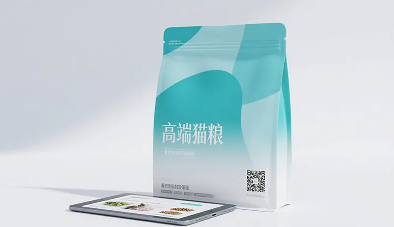杭州奥扬宠物品牌设计公司为客户打造的猫粮包装设计成品及数字化溯源展示，诠释宠物食品包装设计如何结合科技提升品牌信任