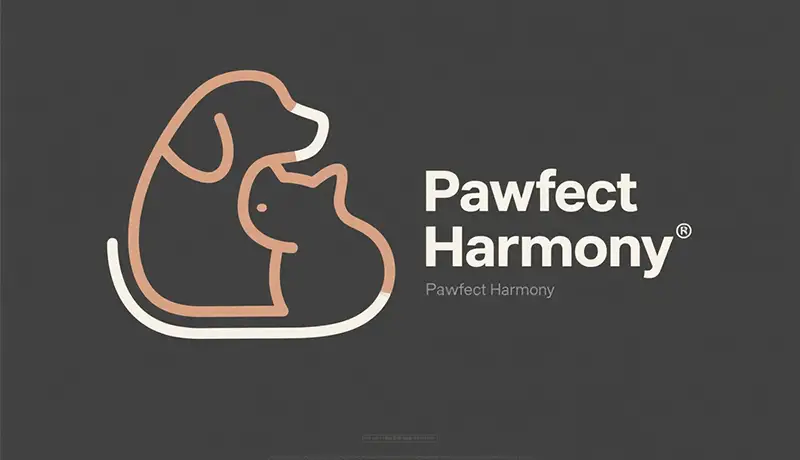 Pawfect Harmony宠物品牌VI设计系统展示，包含Logo、标准色与字体规范，诠释宠物品牌设计如何通过视觉心理学与Z世代建立情感连接