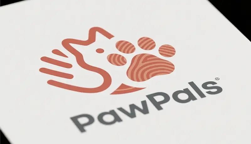 PawPals宠物品牌VI设计系统深度解析图，展示专业宠物品牌设计公司如何从策略到视觉构建统一的品牌识别